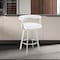 Armen Living Nolagam Swivel Counter Stool in Brushed Stainless Steel with White Faux Leather 840254335622 - alternate 3